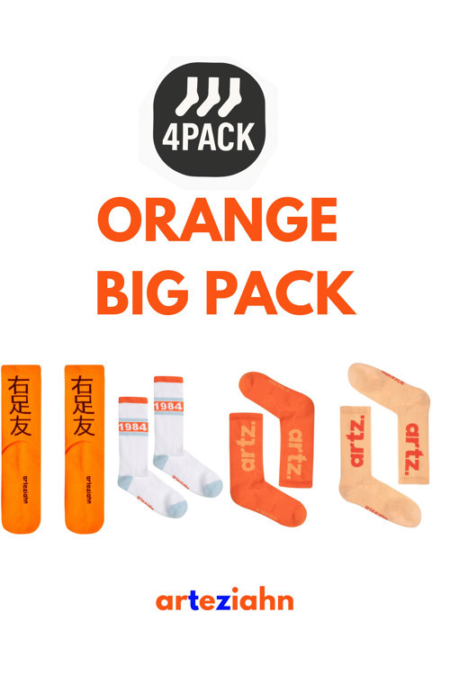 Orange Big 4Pack Unisex Lifestyle 4'Lü Havlu Taban Spor Çorap Seti