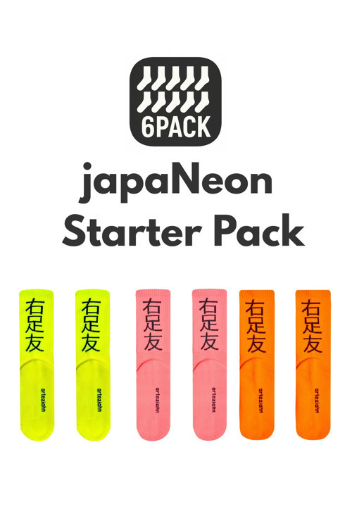 Japaneon Starter Pack (6 Pack) Neon Turuncu Pembe Sarı Unisex Lifestyle & Spor 6'Lı Çorap Seti