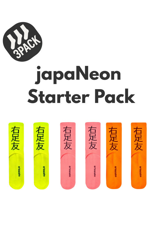 Japaneon Starter Pack (3 Pack) Neon Turuncu Pembe Sarı Unisex Lifestyle & Spor 3'Lü Çorap