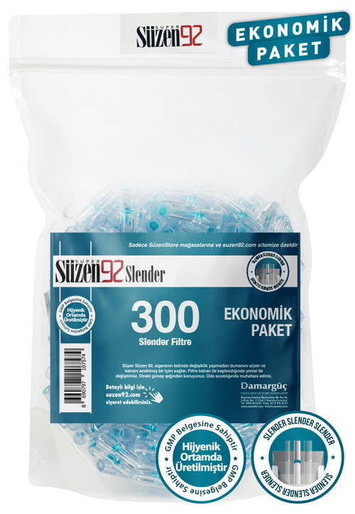 Sigara Ağızlığı Filtresi Slender 300'lü Ekonomik Paket 1 Adet Taşıma Kutusu Hediyeli