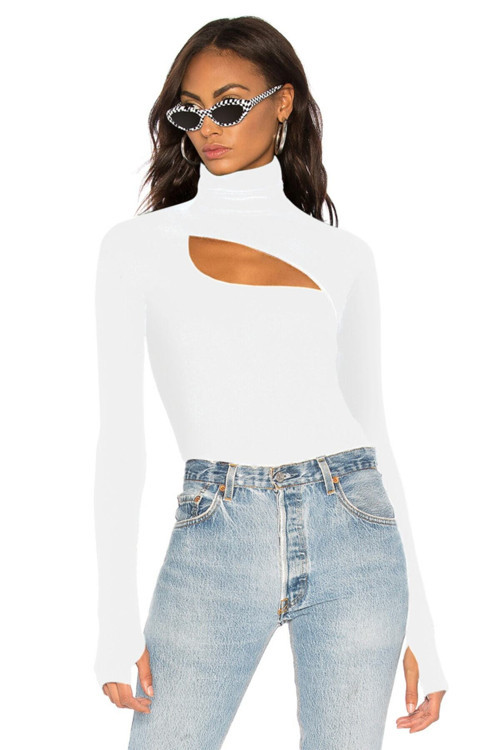 Kadın Beyaz Balıkcı Yaka Bodysuit