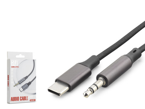 GJ021 Type-C 3.5 mm Ses Kablosu 1 m Siyah