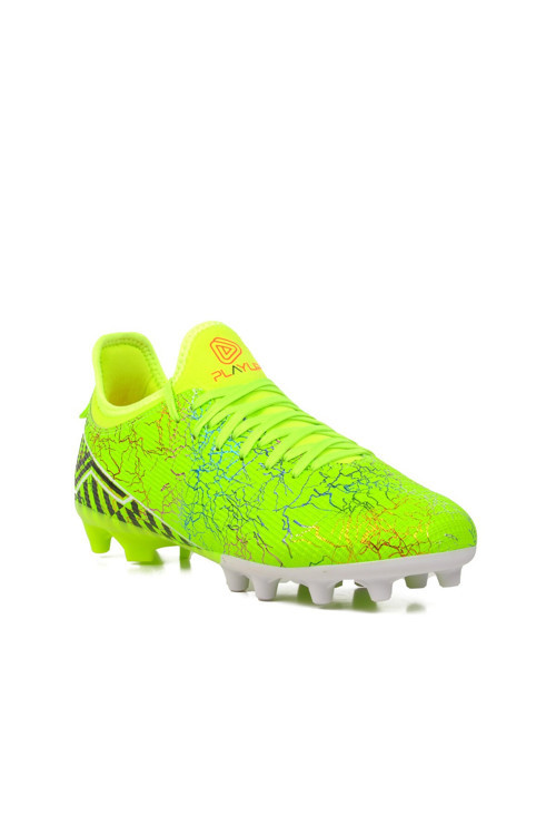 Neon Sarı Bağcıklı Bilekten Sarmalı Erkek Futbol Ayakkabısı Krampon Mk-241 M