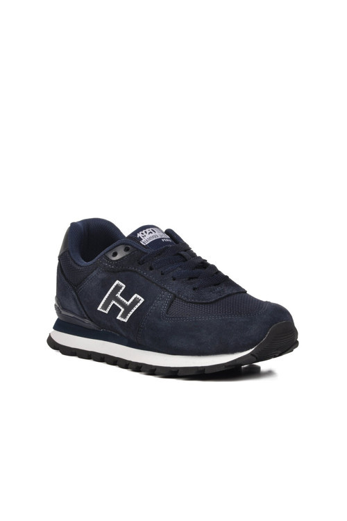 Lacivert-Beyaz Bağcıklı Rahat Tabanlı Hafif Retro Sneaker Unisex Spor Ayakkabı Peru G