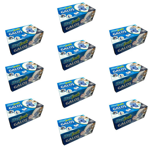 Tek Kullanımlık Kalın Pratik Kutulu Galoş - Mavi - 100 Adetlik 24 Paket