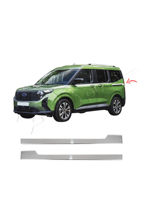 Ford Courier Uyumlu 2023 Ve Üzeri Krom Sürgü Çıtası 2 Parça Paslanmaz Çelik
