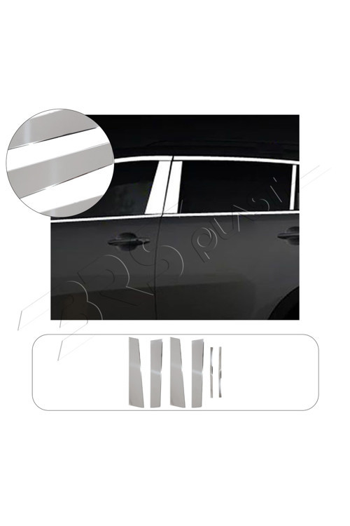 Kia Sportage 2009-2015 Uyumlu Krom Kapı Direği 6 Parça Paslanmaz Çelik
