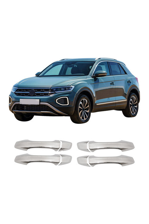 Volkswagen T-Roc Uyumlu 2017 Ve Üzeri Krom Kapı Kolu 4 Kapı Paslanmaz Çelik