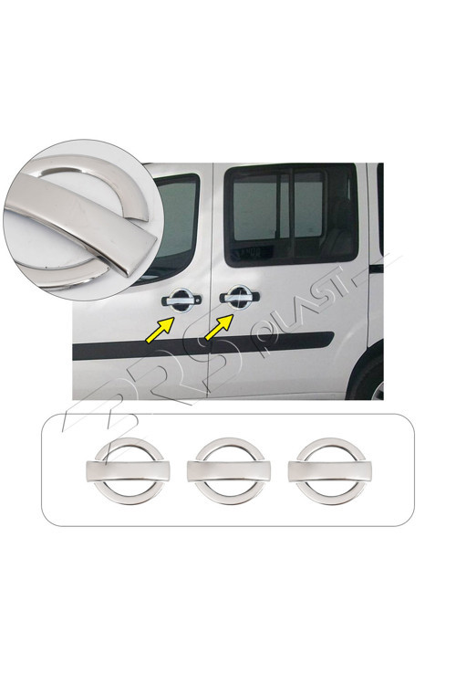 Fiat Doblo Uyumlu 2000-2010 Krom Kapı Kolu 3 Kapı Paslanmaz Çelik