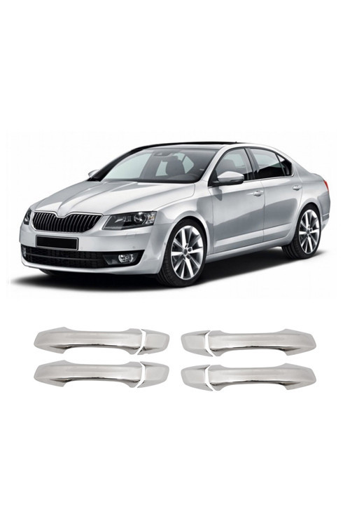 Skoda Octavia A7 Uyumlu 2013-2019 Krom Kapı Kolu 4 Kapı Paslanmaz Çelik