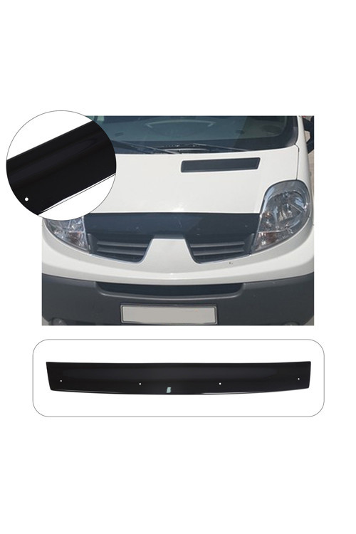 Nissan Primastar Uyumlu 2001-2014 Abs Piano Black Kaput Rüzgarlığı (Kısa)
