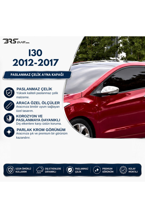 Hyundaı I30 Uyumlu 2012-2017 Krom Ayna Kapağı 2 Parça Paslanmaz Çelik
