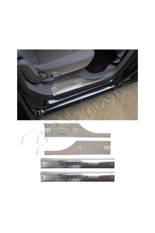 Volkswagen Caddy Uyumlu 2010-2015 Iç Kapı Eşiği 4 Parça Paslanmaz Çelik