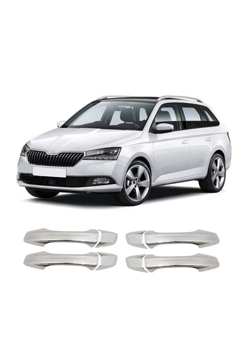 Skoda Fabia 3 Uyumlu 2014 Ve Üzeri Krom Kapı Kolu 4 Kapı Paslanmaz Çelik