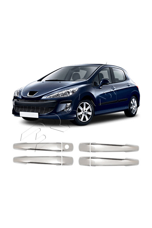 Peugeot 308 Uyumlu 2007-2013 Krom Kapı Kolu 4 Kapı Paslanmaz Çelik