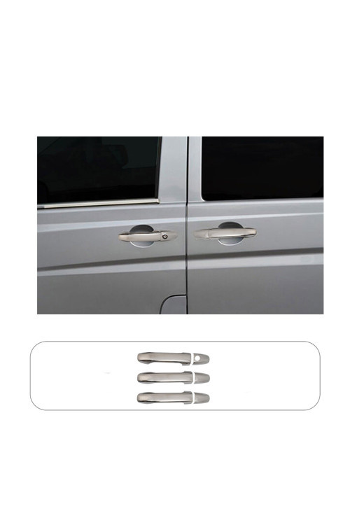 Mercedes Vito W447 Uyumlu 2014 Ve Üzeri Krom Kapı Kolu 3 Kapı Paslanmaz Çelik