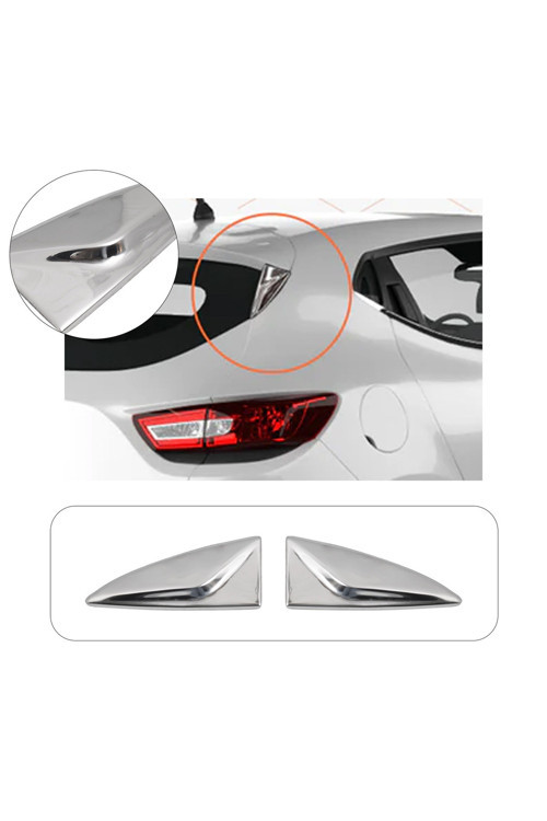 Renault Clio 4 Uyumlu Krom Arka Cam Rüzgarlık Üçgeni Paslanmaz Çelik