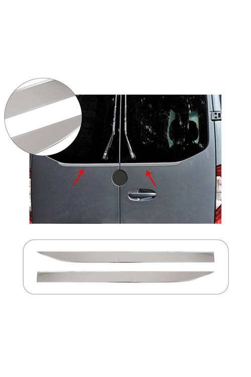 Mercedes Sprinter W907 Uyumlu Krom Arka Cam Alt Çıtası 2 Parça Paslanmaz Çelik