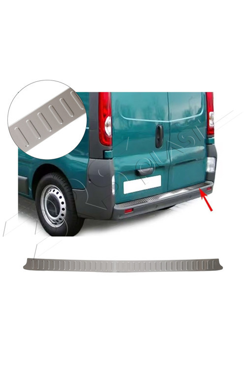Opel Vivaro Uyumlu 2001 Ve Üzeri Krom Arka Tampon Üstü Koruma Paslanmaz Çelik Long