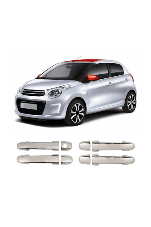 Citroen C1 Uyumlu 2014-2021 Krom Kapı Kolu 4 Kapı Paslanmaz Çelik