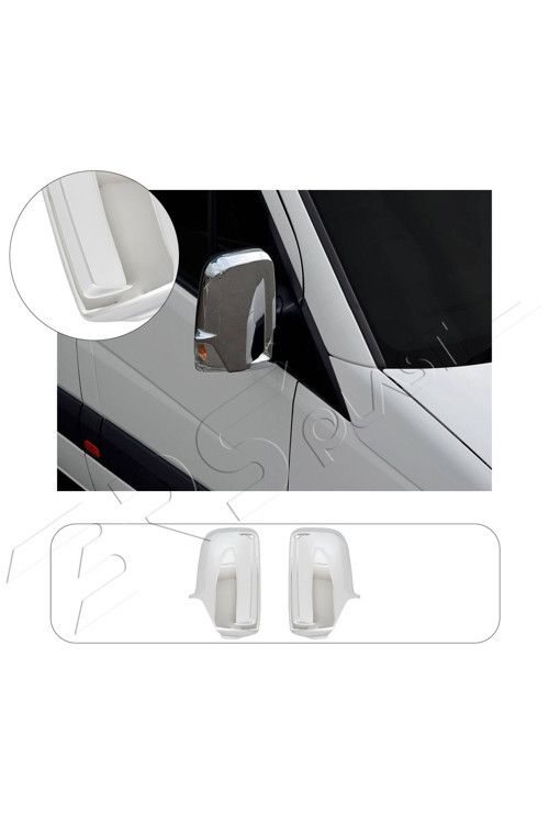 Mercedes Sprinter W906 Uyumlu 2006-2018 Ayna Kapağı 2 Parça Abs Krom Kaplama