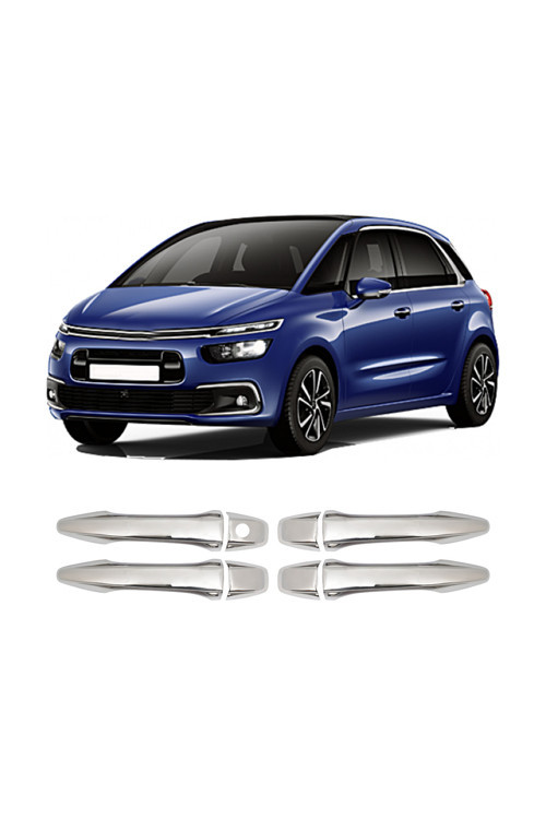 Citroen C4 Picasso Uyumlu 2013-2018 Krom Kapı Kolu 4 Kapı Paslanmaz Çelik