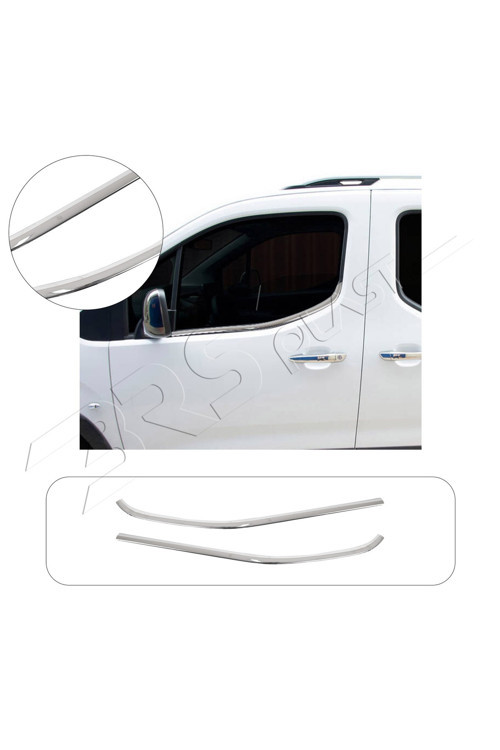 Citroen Berlingo Uyumlu 2019 Ve Üzeri Krom Cam Çıtası 2 Parça Paslanmaz Çelik