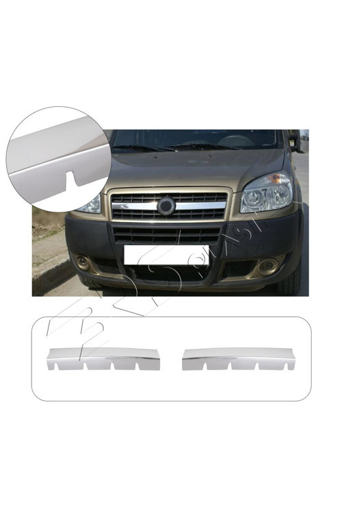 Fiat Doblo Uyumlu 2006-2010 Krom Ön Panjur 2 Parça Paslanmaz Çelik