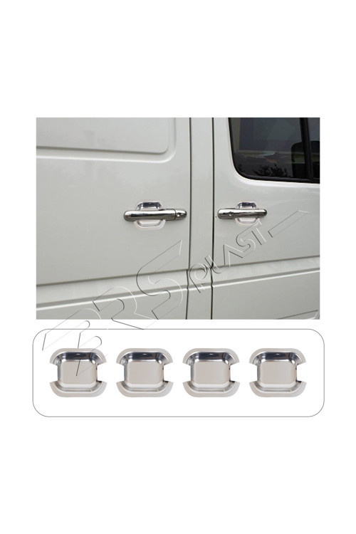 Mercedes Sprinter Uyumlu 1998-2006 Krom Kapı Kolu Tası 4 Parça Paslanmaz Çelik