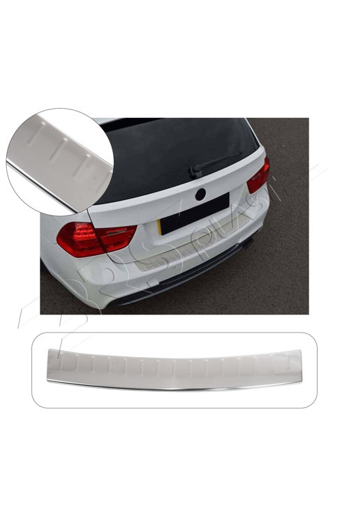 Mercedes E91 Touring Uyumlu 2008-2012 Krom Arka Tampon Üstü Koruma Paslanmaz Çelik