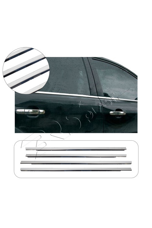 Ford Focus Uyumlu 1998-2005 Krom Cam Çıtası 4 Parça Paslanmaz Çelik