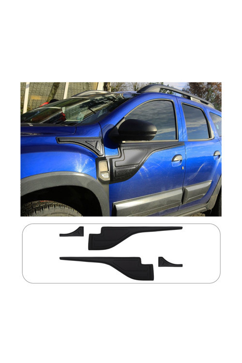 Dacia Duster Uyumlu 2018-2024 Abs Yarasa Yan Kapı Kaplama 4 Parça
