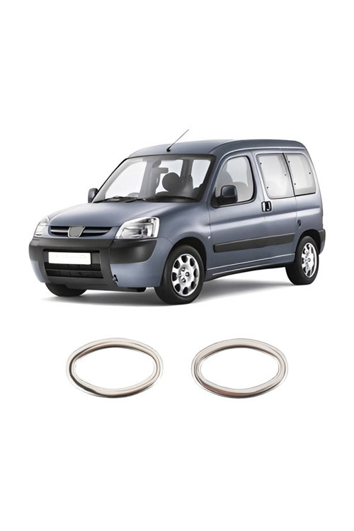 Peugeot Partner Uyumlu 1996-2008 Krom Sinyal Çerçevesi 2 Parça Paslanmaz Çelik