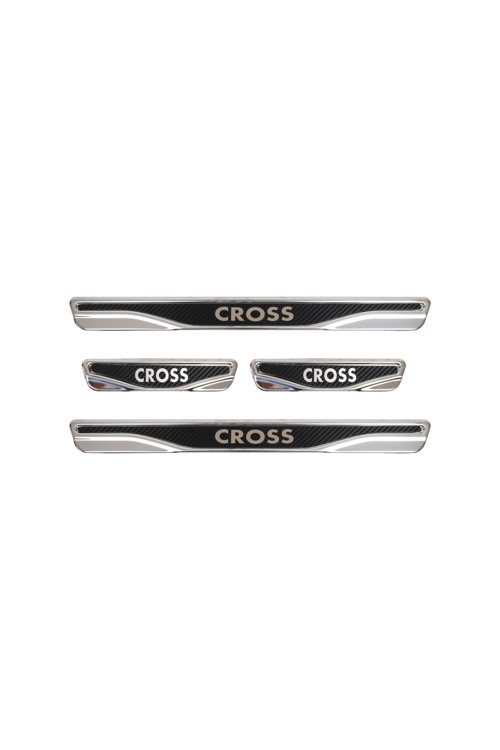 Egea Cross Uyumlu Kapı Eşiği Karbon Krom 4 Parça