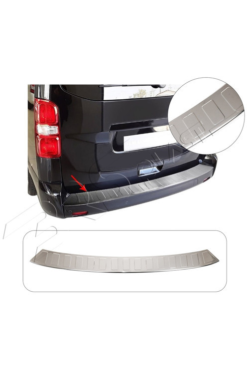 Toyota Proace Verso Uyumlu 2016 Ve Üzeri Uzun Model Krom Arka Tampon Üstü Koruma Paslanmaz Çelik