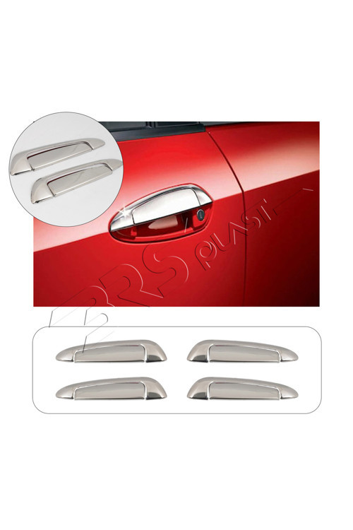 Fiat Grande Punto Uyumlu 2005-2018 Krom Kapı Kolu Ve Çerçeve 4 Kapı Paslanmaz Çelik