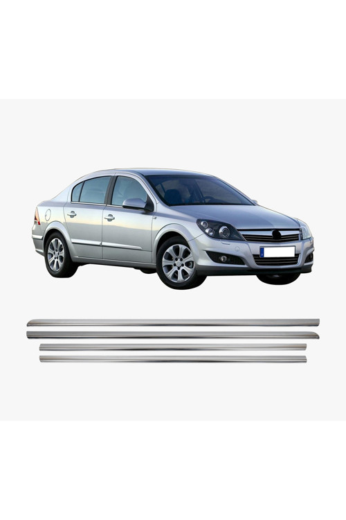 Opel Astra H Sedan Uyumlu 2004-2009 Krom Cam Çıtası 4 Parça Paslanmaz Çelik