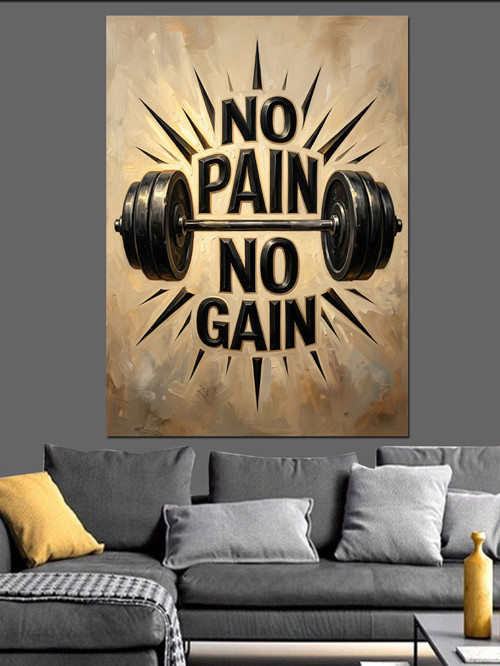 No Pain No Gain Dekoratif Kanvas - Mdf Ahşap Tablo