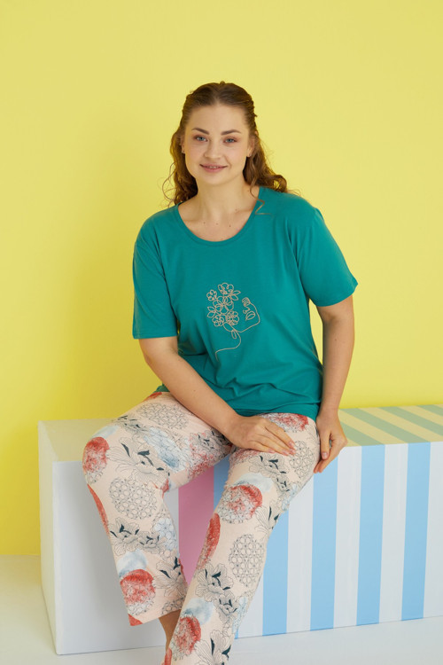 Curve Büyük Beden Battal Boy Örme Pijama Takımı