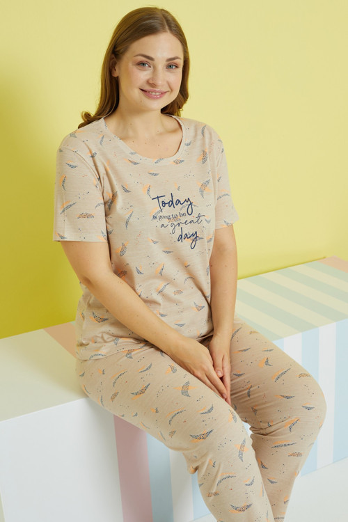 Curve Büyük Beden Battal Boy Örme Pijama Takımı