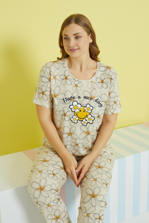 Curve Büyük Beden Battal Boy Örme Pijama Takımı