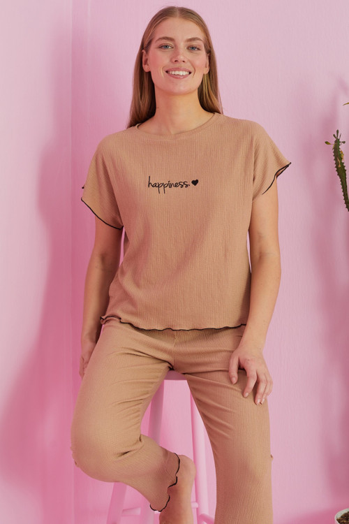 Krinkıl Kumaş Örme Pijama Takım