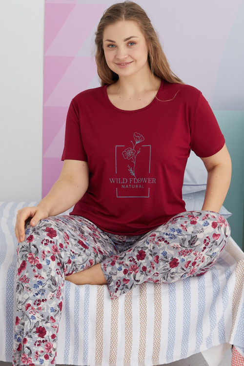 Curve Büyük Beden Battal Boy Viskon Örme Pijama Takımı