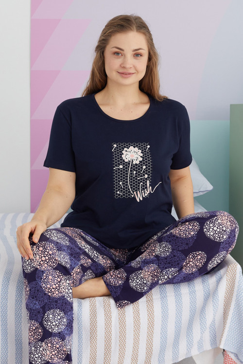 Curve Büyük Beden Battal Boy Viskon Örme Pijama Takımı