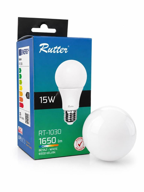 RT-1030 E27 15W LED Ampul 6500K Beyaz Işık Yüksek Lümen | Güçlü Aydınlatma | Uzun Ömürlü | Yüksek Verimli Lamba