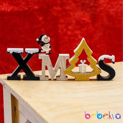 Yılbaşı Yeniyıl Dekorasyonu Ahşap Xmas Snowman Biblo Yılbaşı Christmas Temalı Biblo