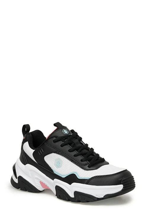 JOANNA WMN 3PR Bağcıklı Phlon/Termo Kaymaz Taban Kadın Sneaker SİYAH BEYAZ