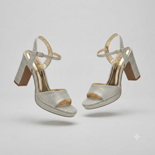 (Park Moda) Tek Bant Platform (1 cm) Kadın Topuklu (8 cm) Ayakkabı ALTIN