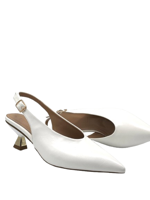 (Park Moda) Burnu Kapalı Kısa Topuklu Kadın Ayakkabı BEYAZ