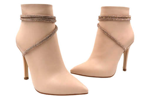 ParkModa KBT130 Topuklu Taşlı Kadın Bot TEN